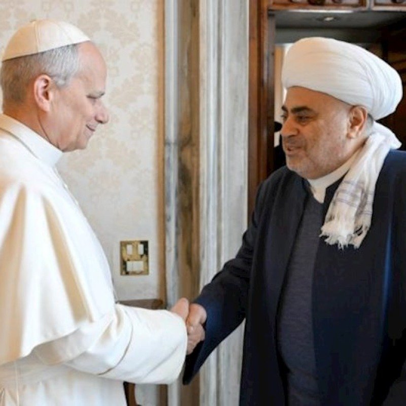 Şeyx Vatikanda Roma Papası ilə görüşdü – Fotolar